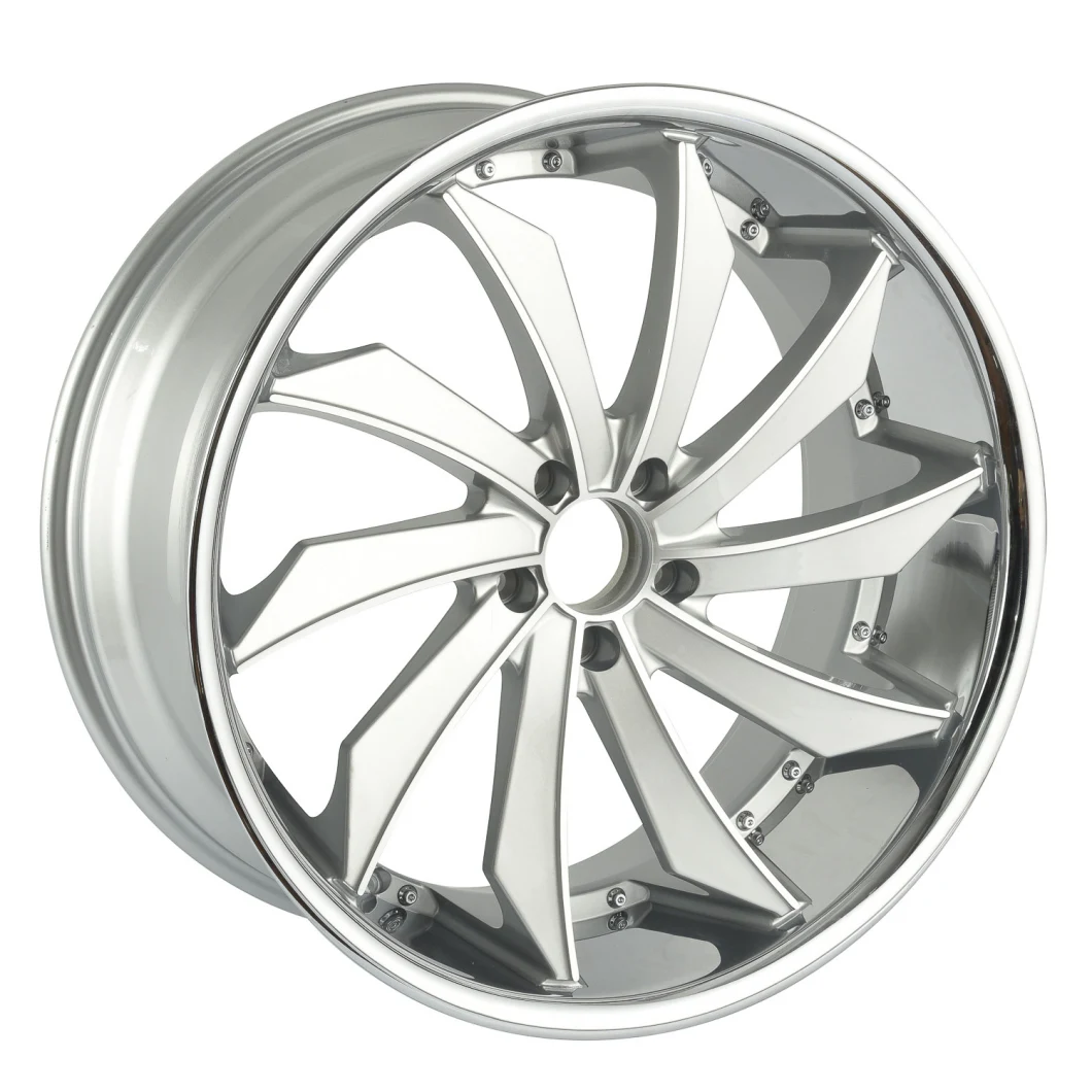 Chrome Stainless Lip Staggered Alloy Wheel