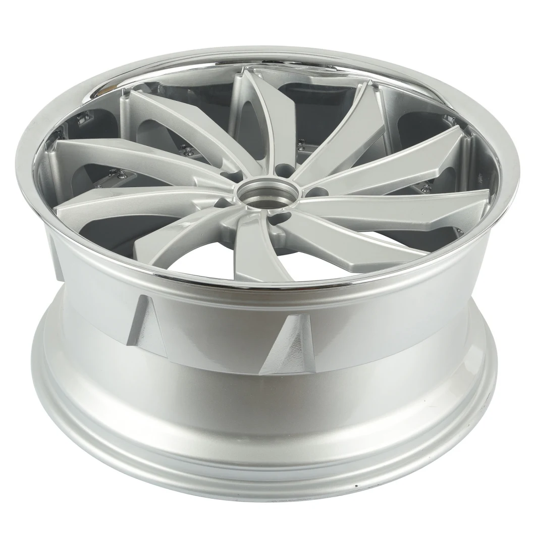 Chrome Stainless Lip Staggered Alloy Wheel